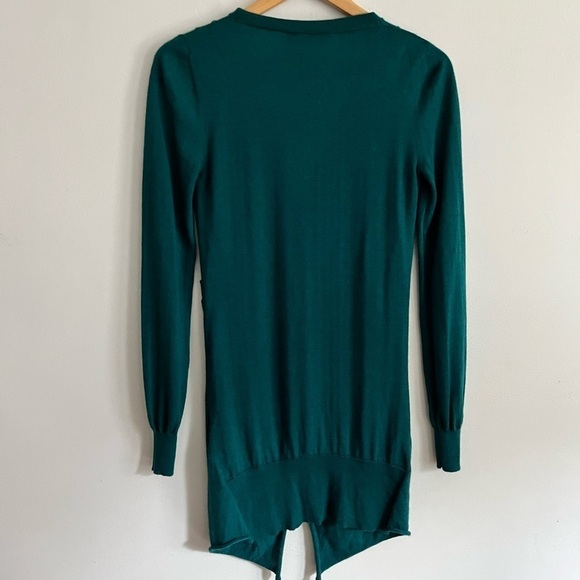 Dolce & Gabbana Green Long Line Cashmere Silk Blend Ruched Cardigan - Picture 9 of 10